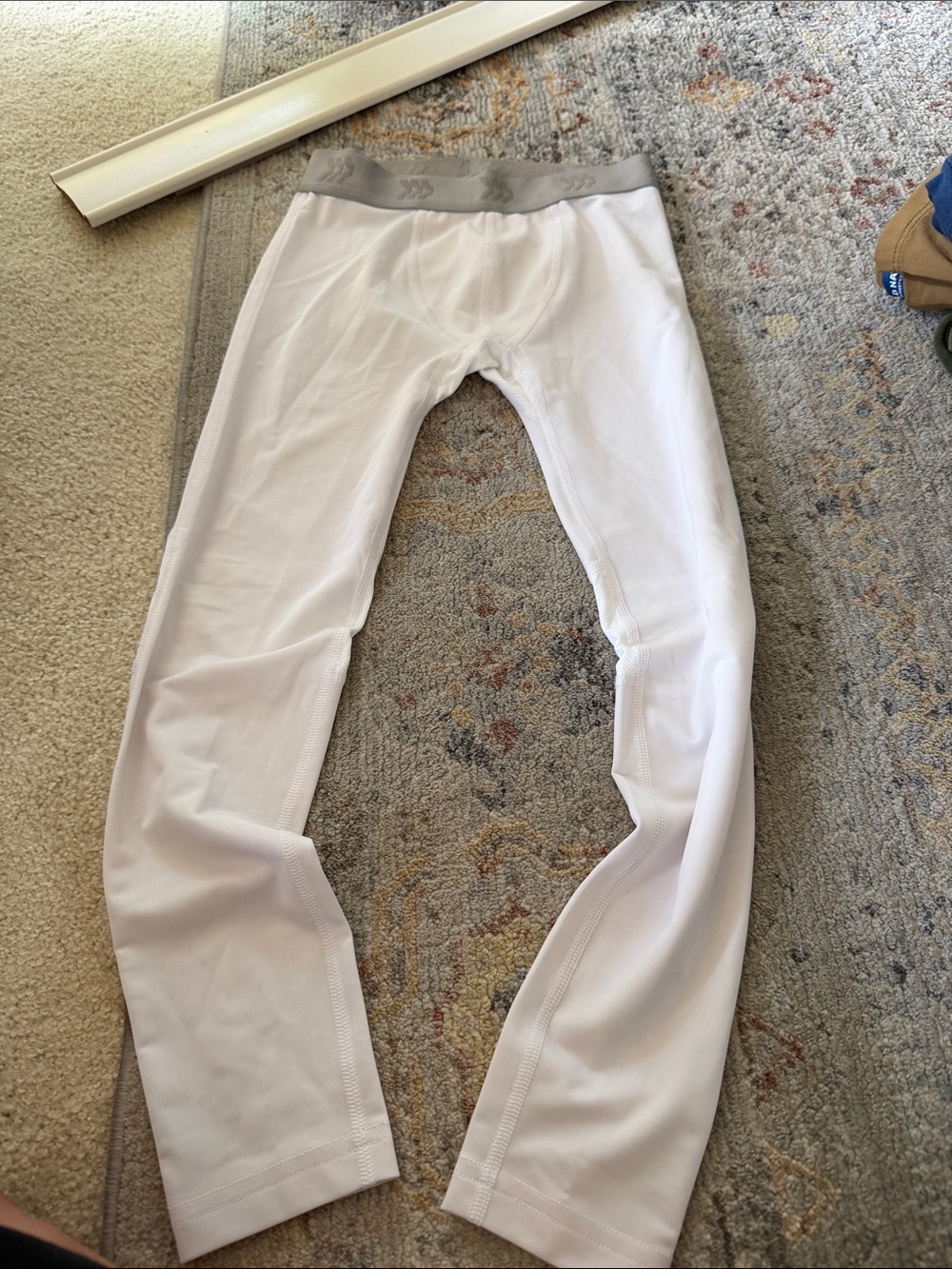 all in motion White Kids Performance Base Layer Pants with Gray Waistband